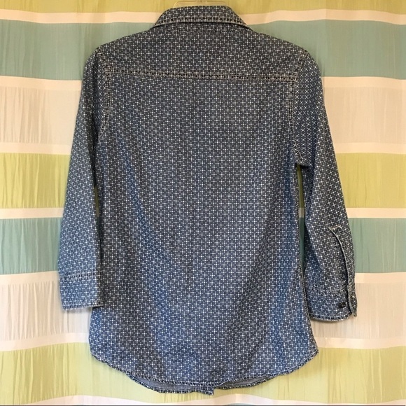 Seven7 Chambray Patterned Button Down Top XS - Picture 5 of 6